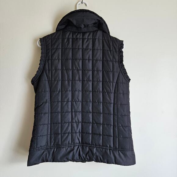 Super Cute! Au Lieu Ruffle Sleeve Vest, Black, Sz L - Picture 6 of 10